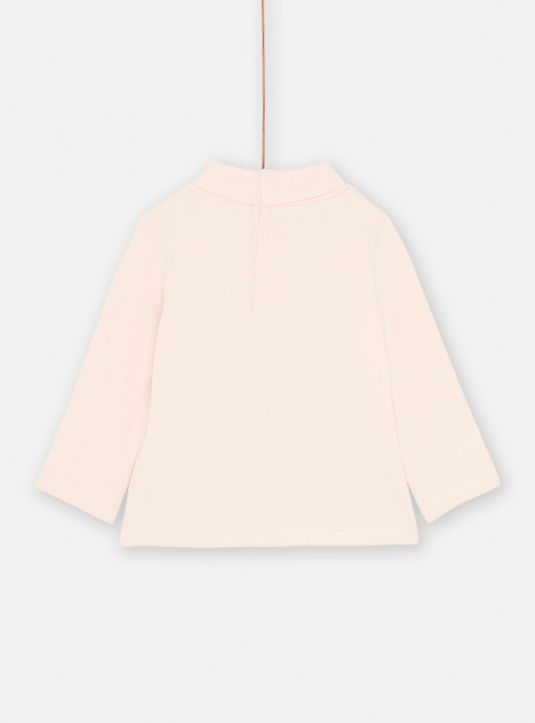 Sous-pull rose à col montant pour bébé fille