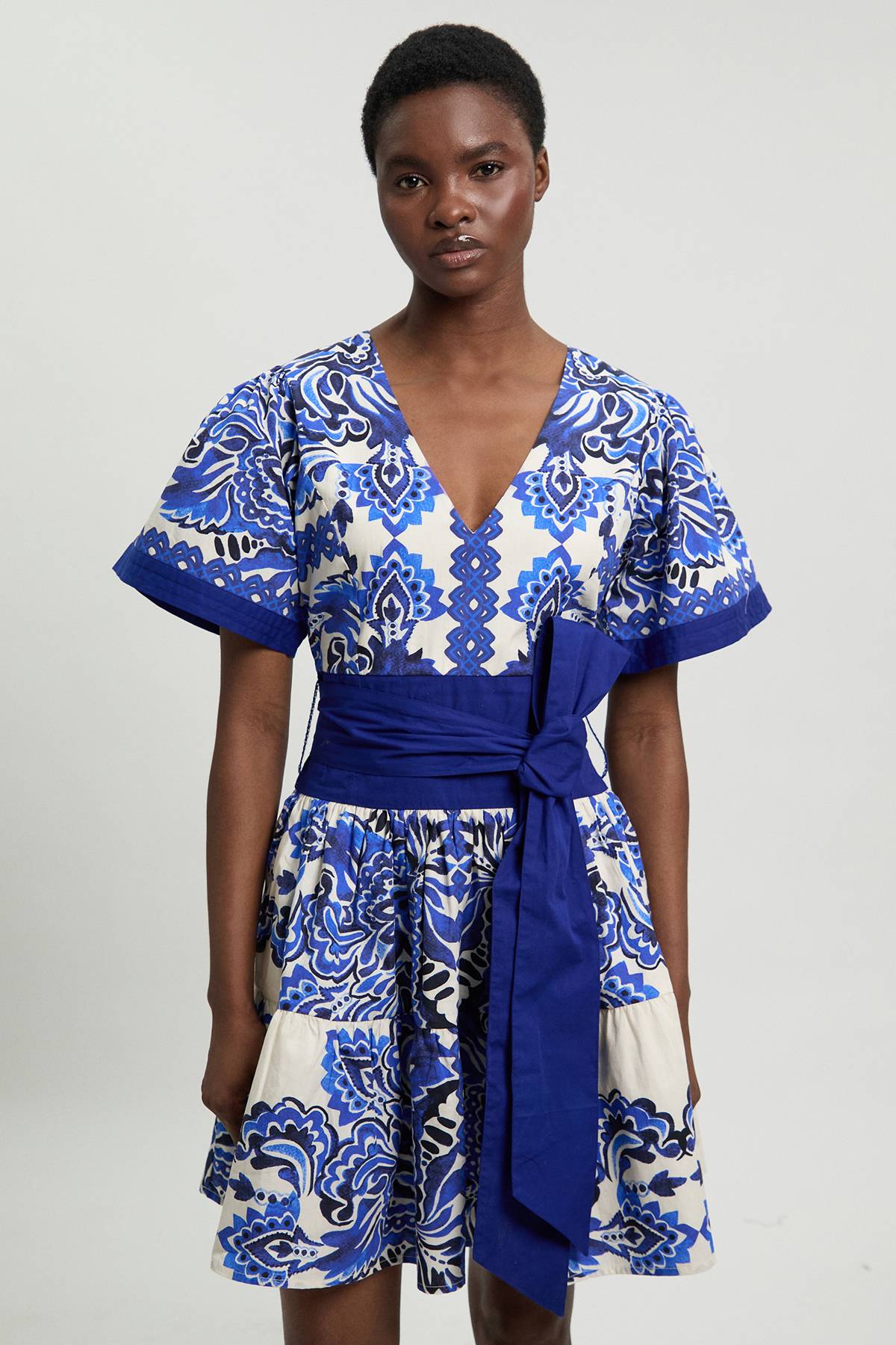 KarenMillen Mini Robe En Popeline De Coton À Imprimé Carreaux Petite