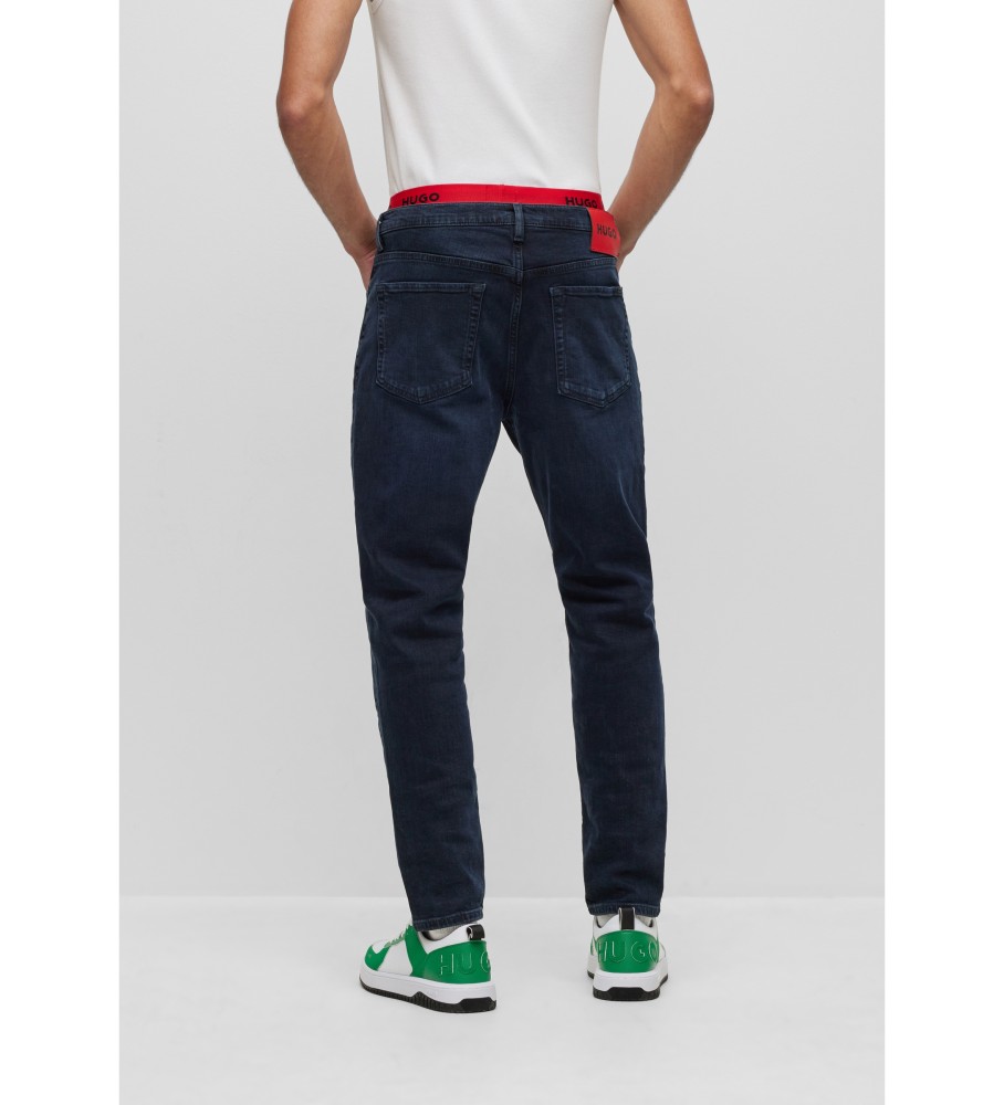 Calça jeans HUGO com corte afunilado, azul marinho