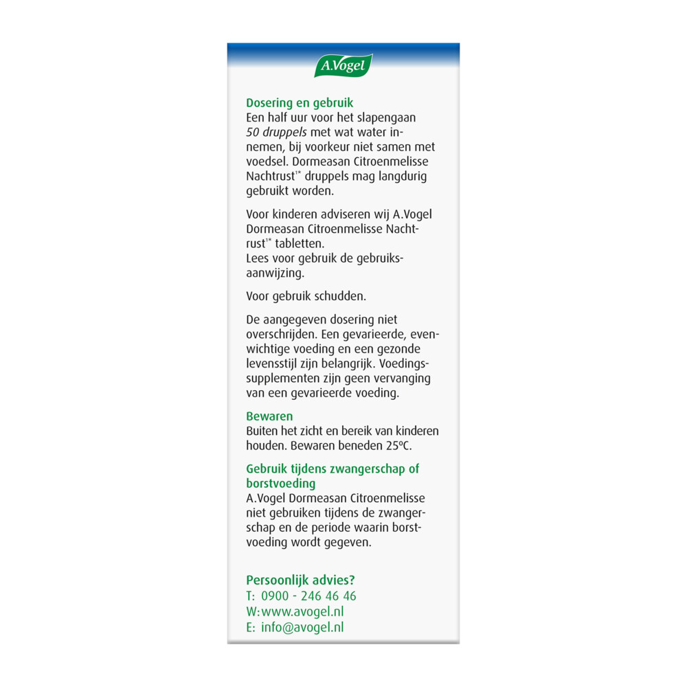 A.Vogel Dormeasan Nachtrust Citroenmelisse100 ml