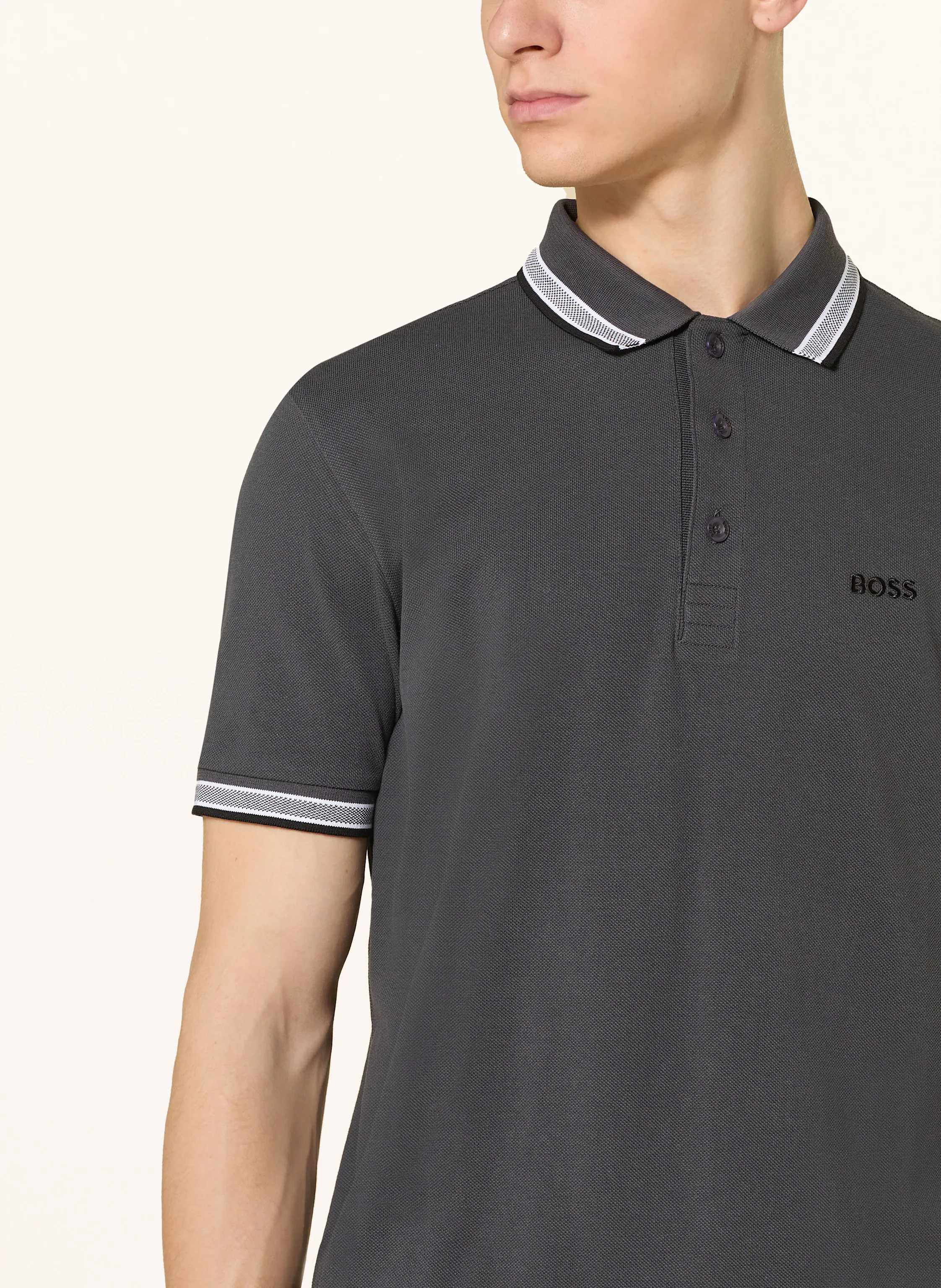 BOSS Piqué-Poloshirt PADDY CURVED Regular Fit