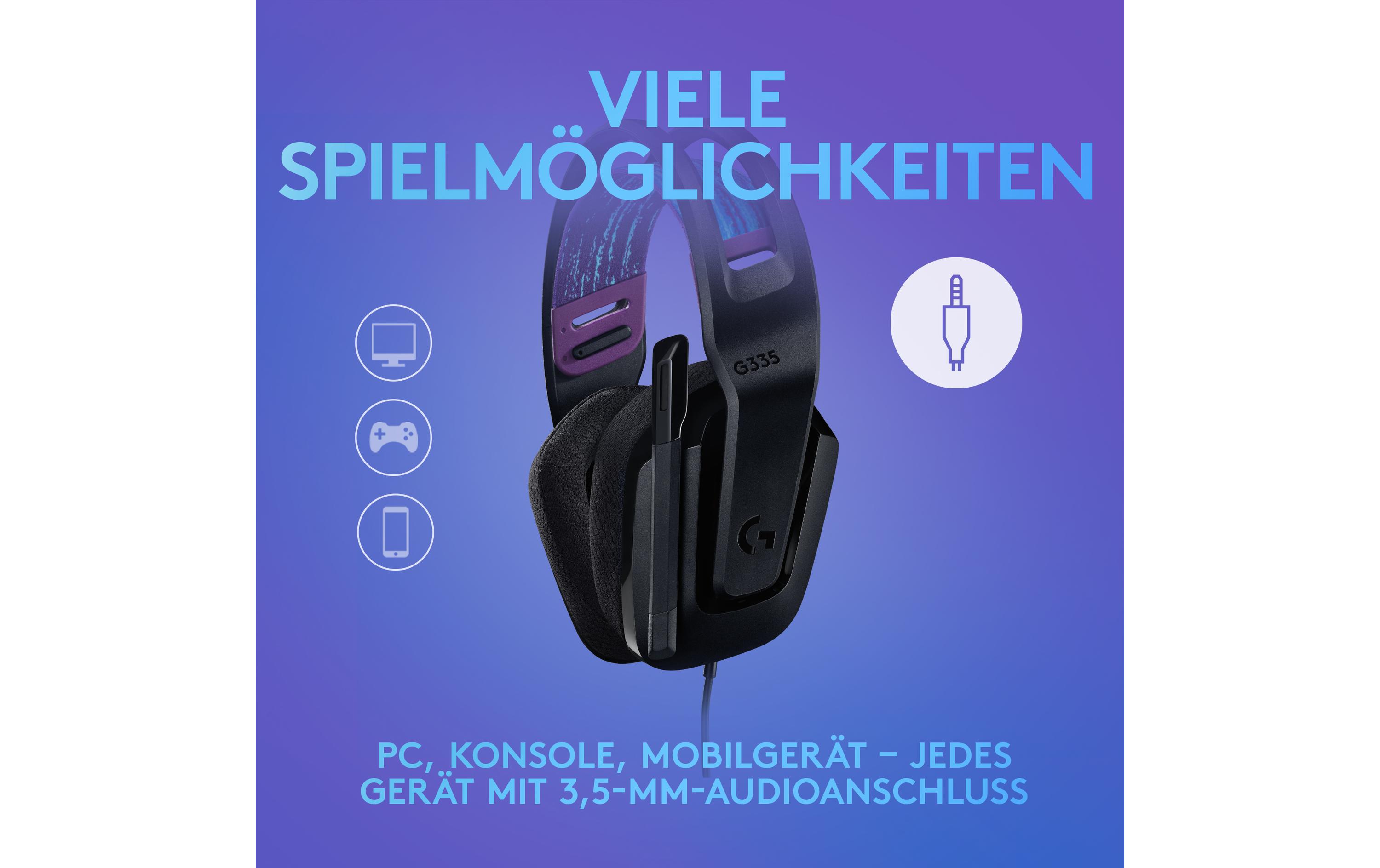 Headset G335 Gaming SchwarzKomfortables Gaming-Headset für PC und Spielkonsolen