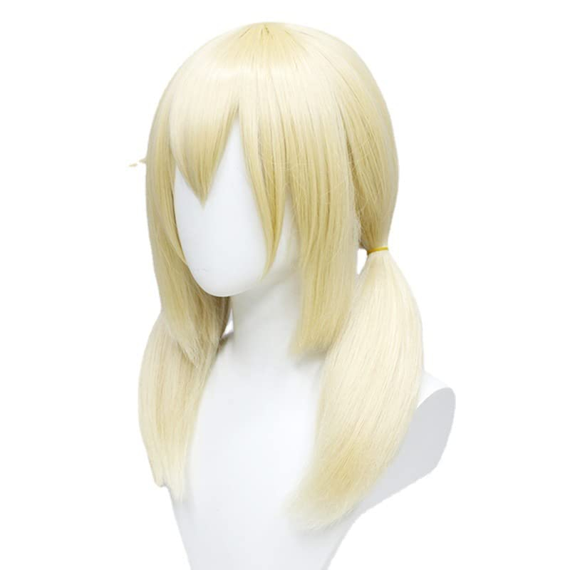 (42cm) Anime Cosplay Perücke mit Zöpfe Ke Li Klee Fasnacht Kostüm Zubehör Motto Party / Halloween Accessoire inkl. Haarnetz - Blond