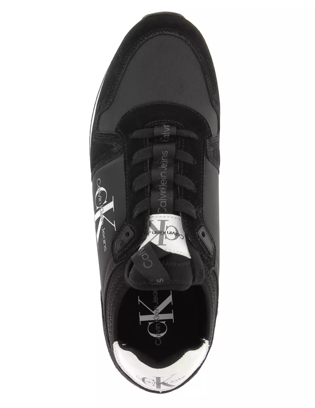 CALVIN KLEIN JEANS RUNNER SOCK LACEUP - Baskets 0GQBLACKBRIGHTWHITE
