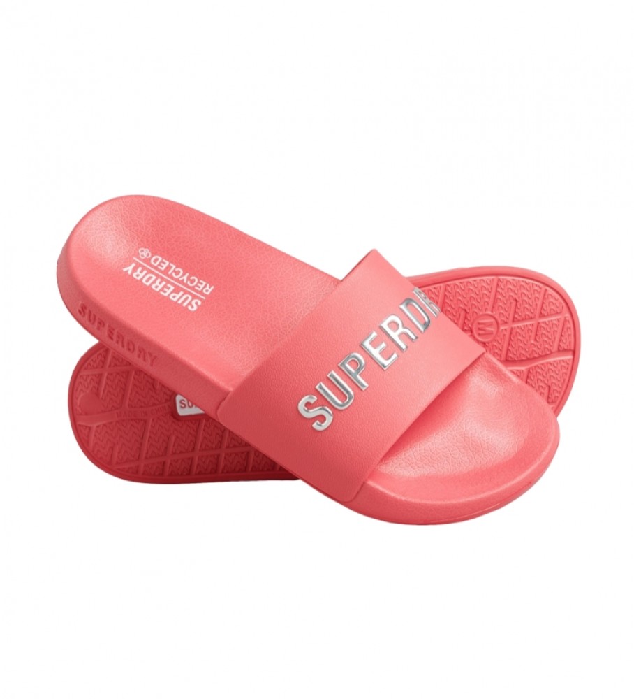 Chinelo de piscina Superdry Code com logo rosa