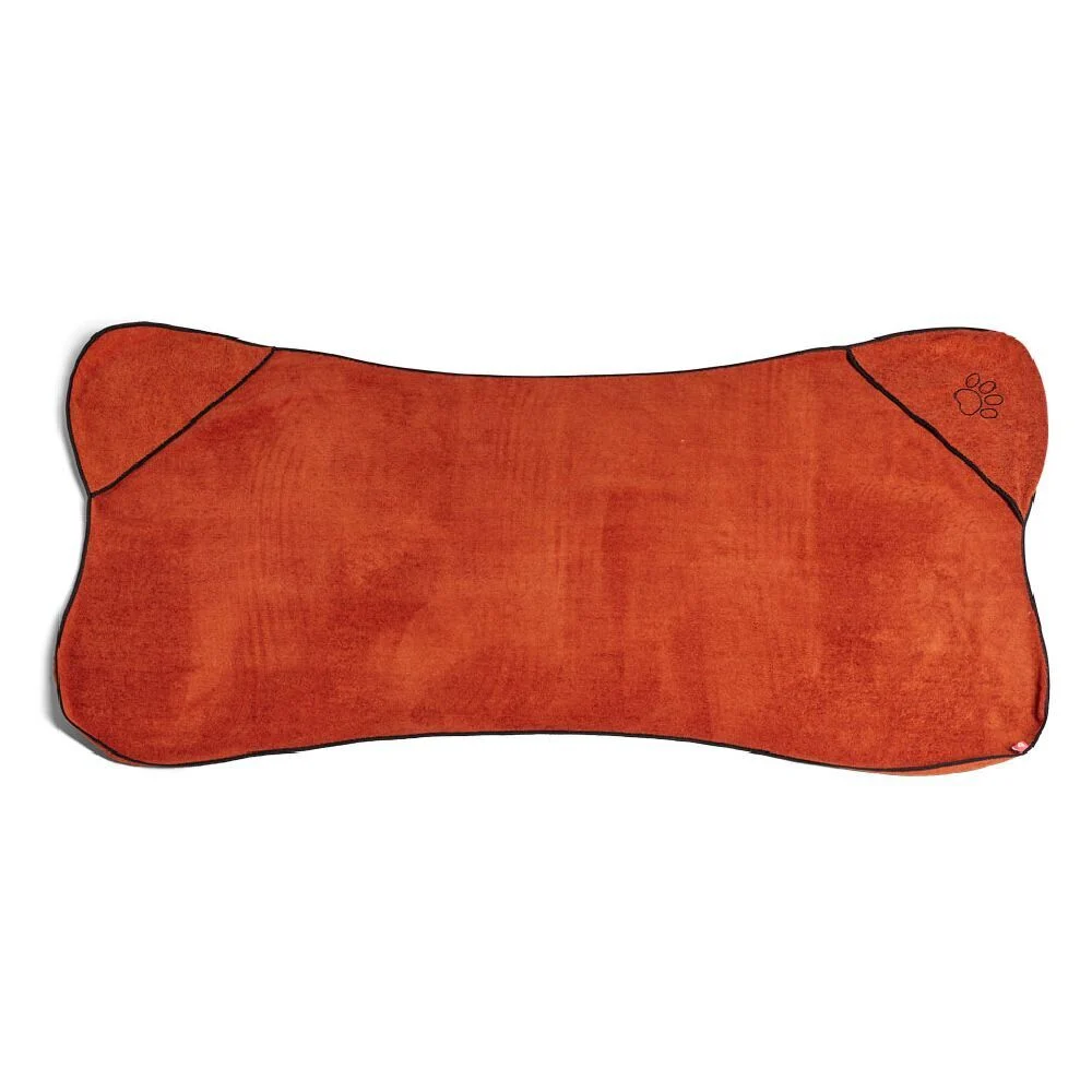 Serviette de toilette animaux 70x140cm microfibre rouge