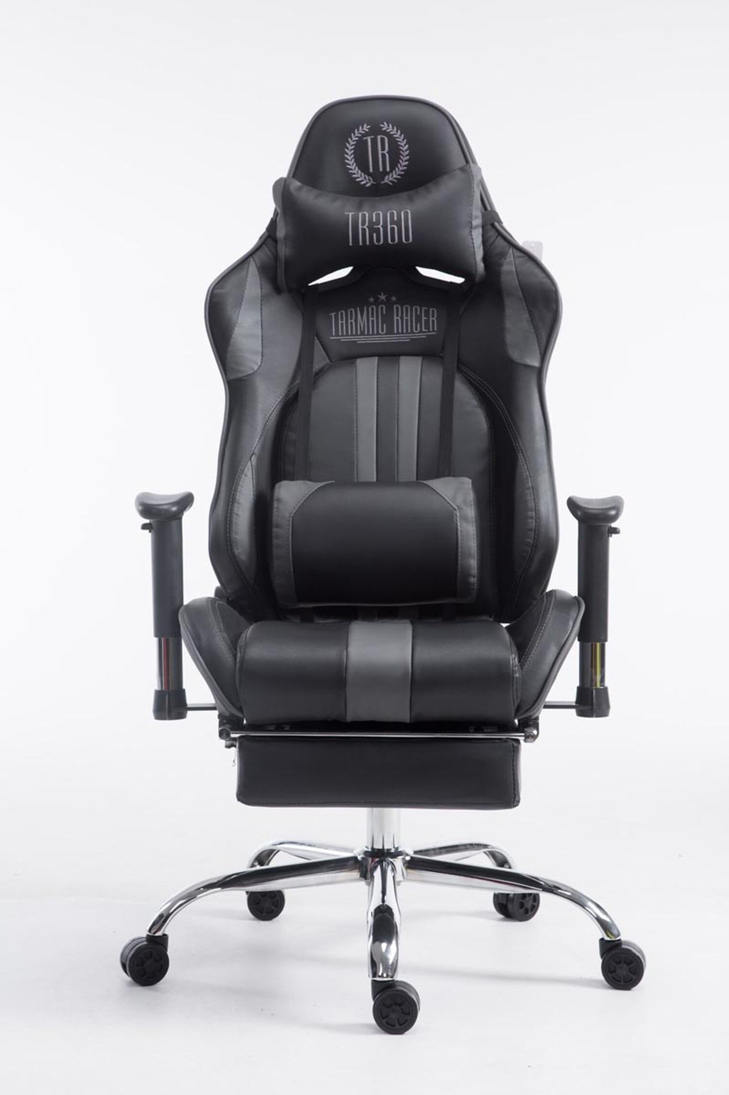TPFLiving Racing Bürostuhl Limitless mit FußablageSchwarz/Blau