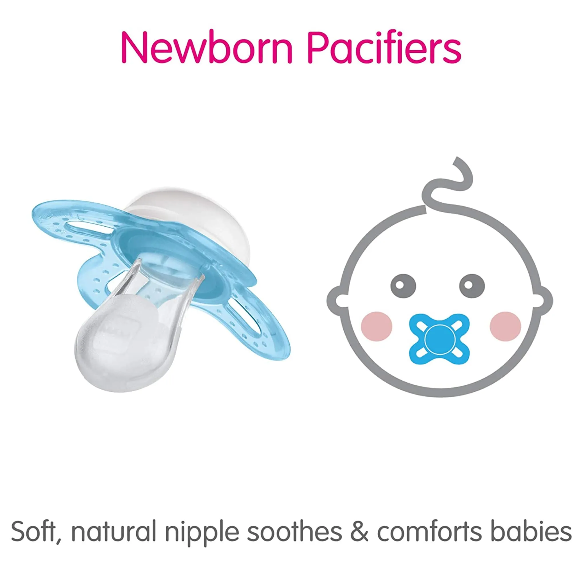 Mam Baby Suce Anatomique  Nouveau-Né Paquet de 2 - Rose