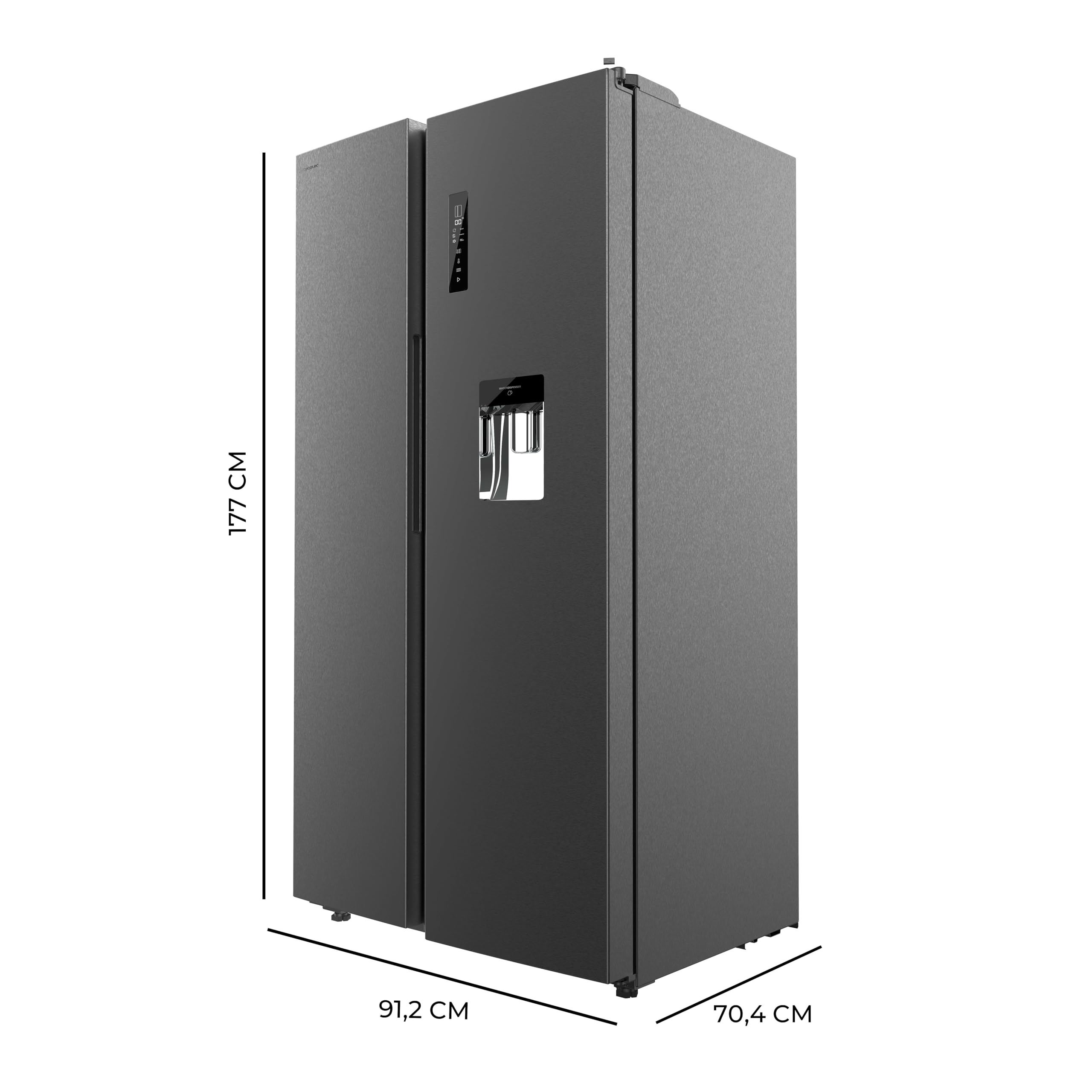 Cecotec American Refrigerator Bolero CoolMarket SBS 559 Dark E. 559L, 177 cm X 90 cm, Class E, Multi Air Flow System, Total No frost, Inverter plus mo