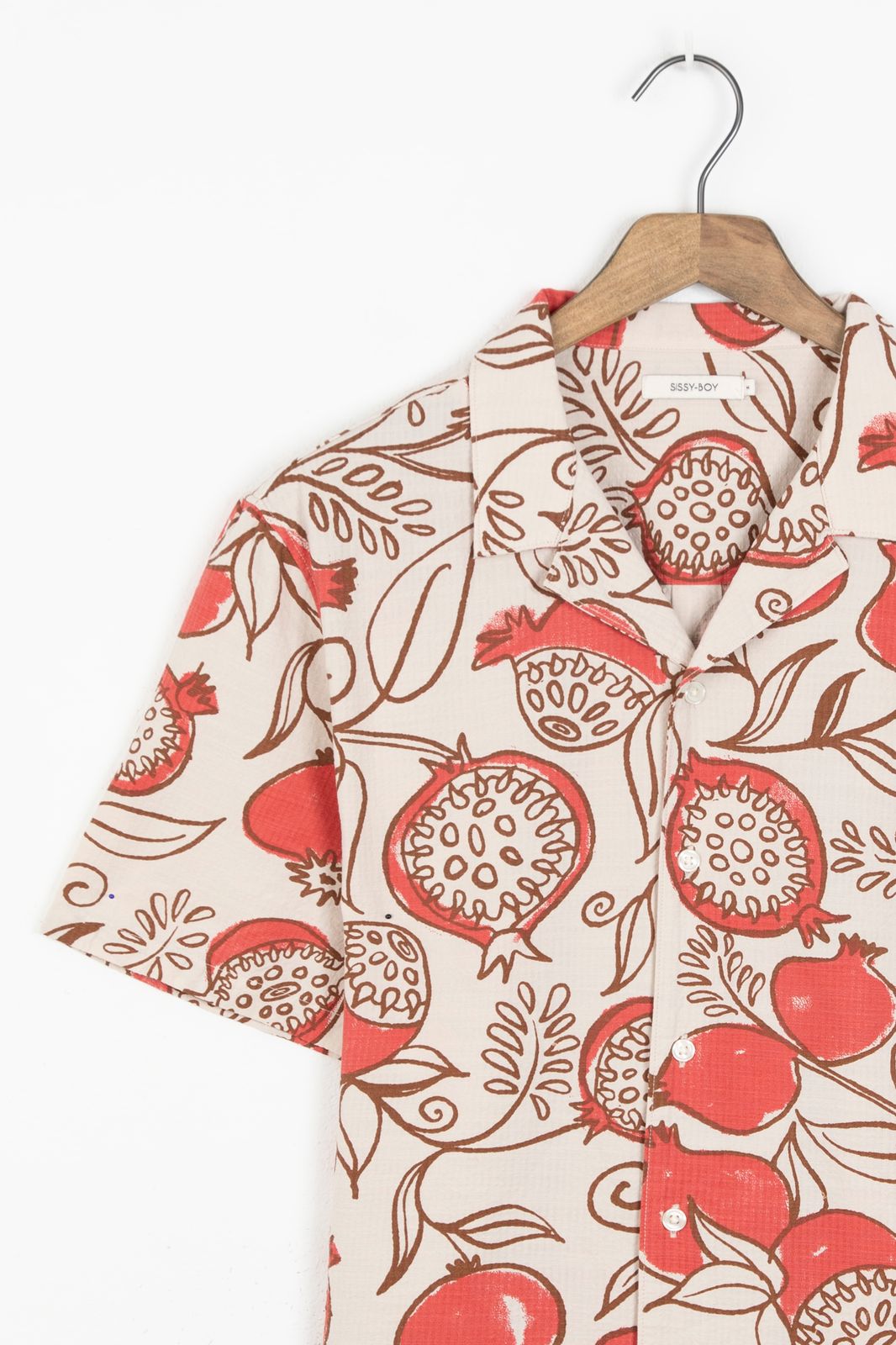Overhemd met rode granaatappel print
