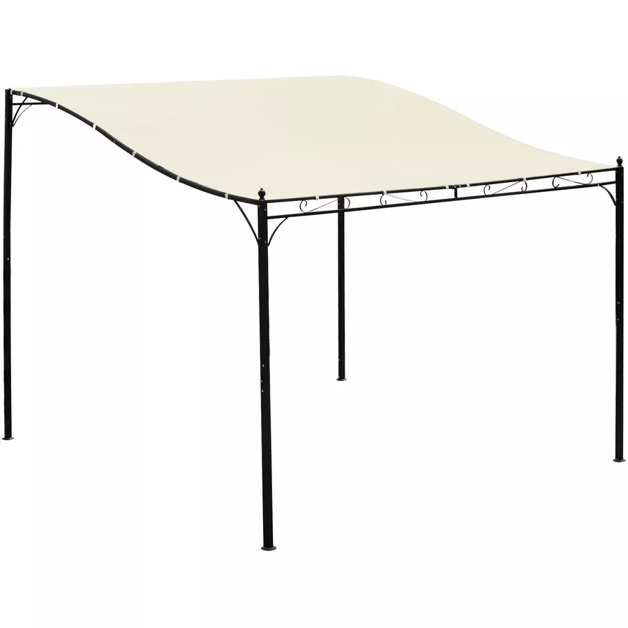 Outsunny Gartenpavillon mit geschwungenem Dach cremeweiß, schwarz