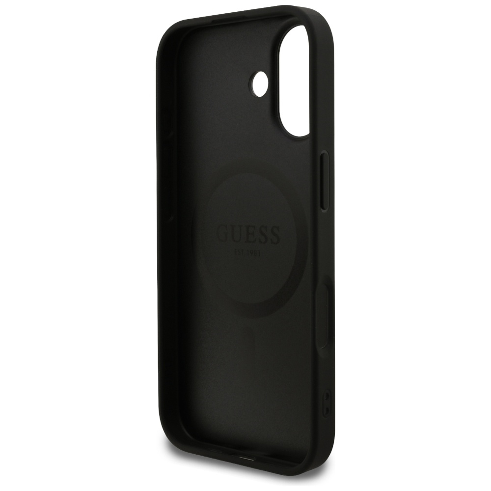 iPhone 17 MagSafe Leder Hardcase Hülle 4G Small Classic Logo (GUHMP17SP4SM4MK) - Schwarz