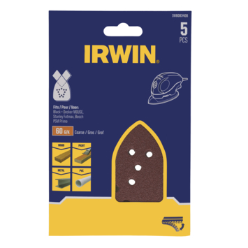Irwin schuurvel voor Bosch Primo en B+D Mouse zelfklevend K60, 5 stuks
