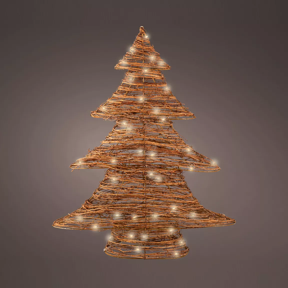 Sapin lumineux à piles 30 LED (H40 cm) Christmas Rotin Blanc chaud
