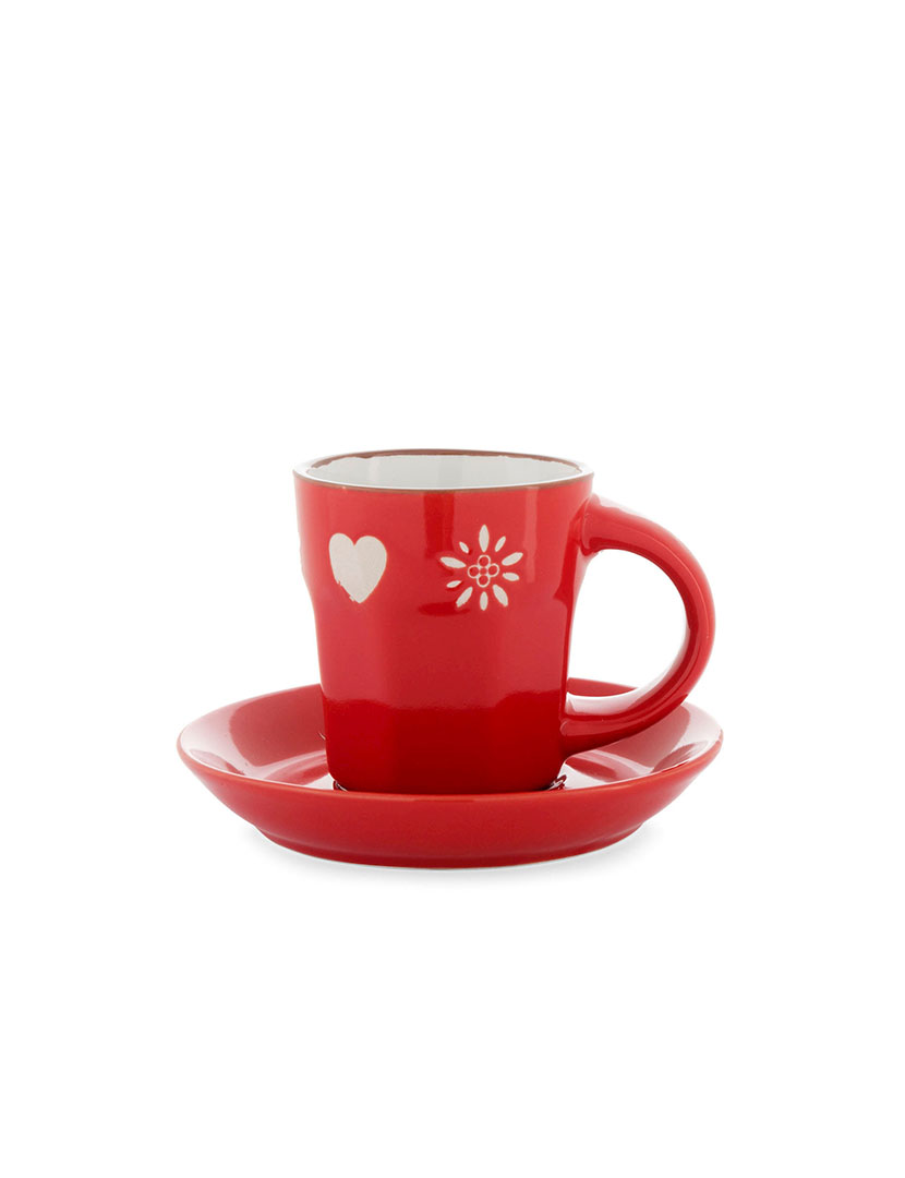 Set of 4 Chalet Coffee Cups with Saucer