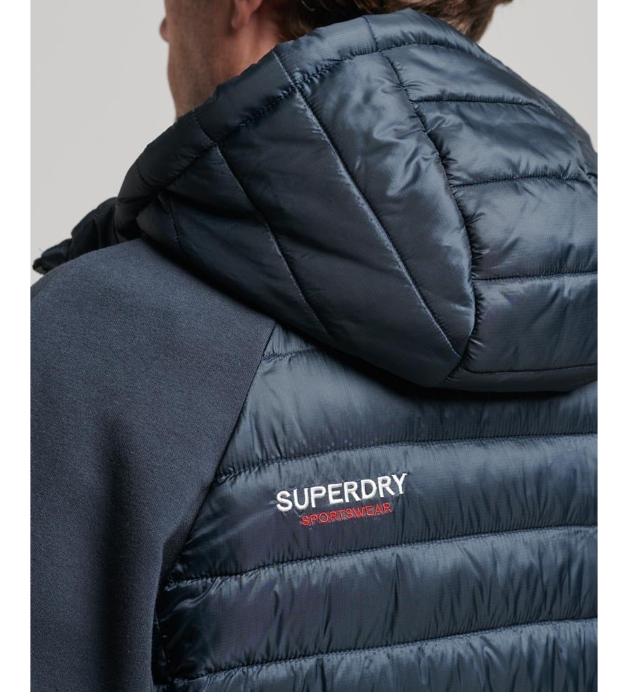 Jaqueta acolchoada híbrida Superdry azul marinho