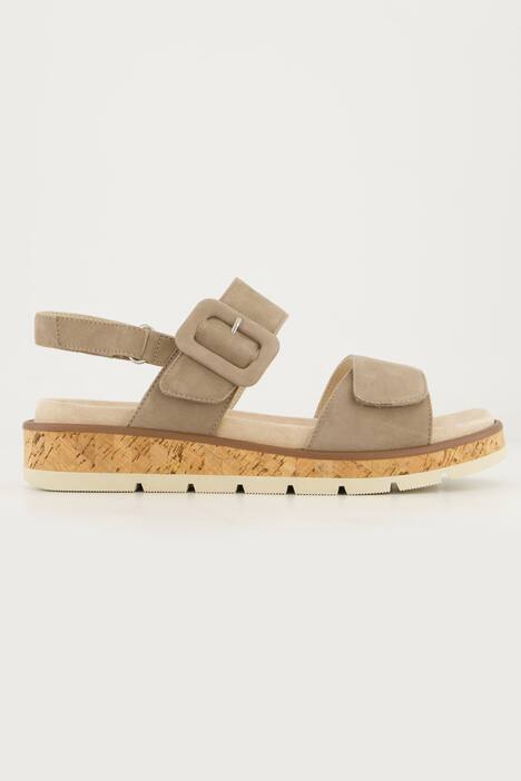 Caprice Leder-Sandaletten, Wechselfußbett, Weite G, taupe