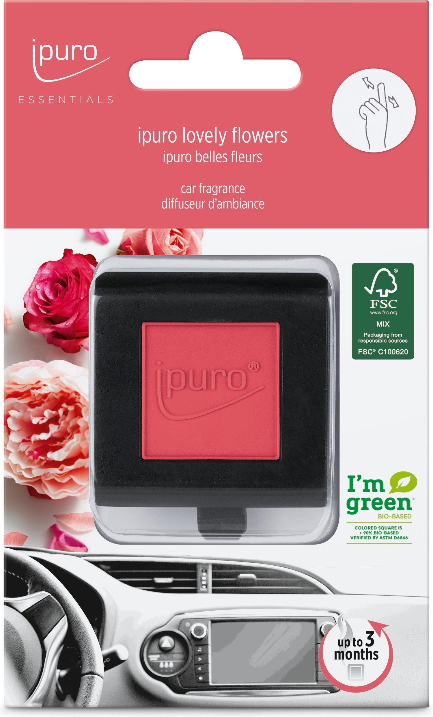 Ipuro autoclip Essentials Lovely Flowers 4 x 4 cm