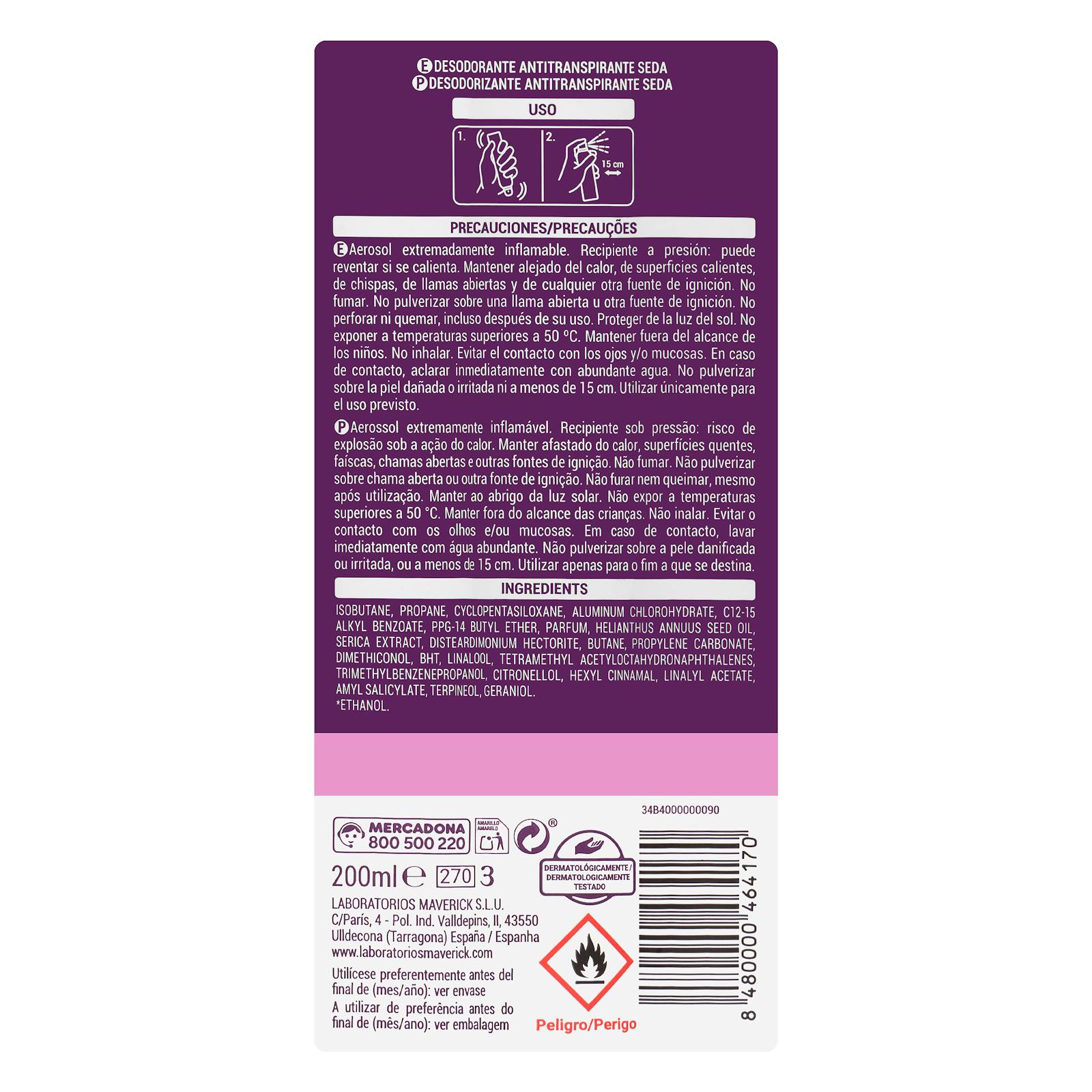 Déodorant anti-transpirant à la soie Deliplus