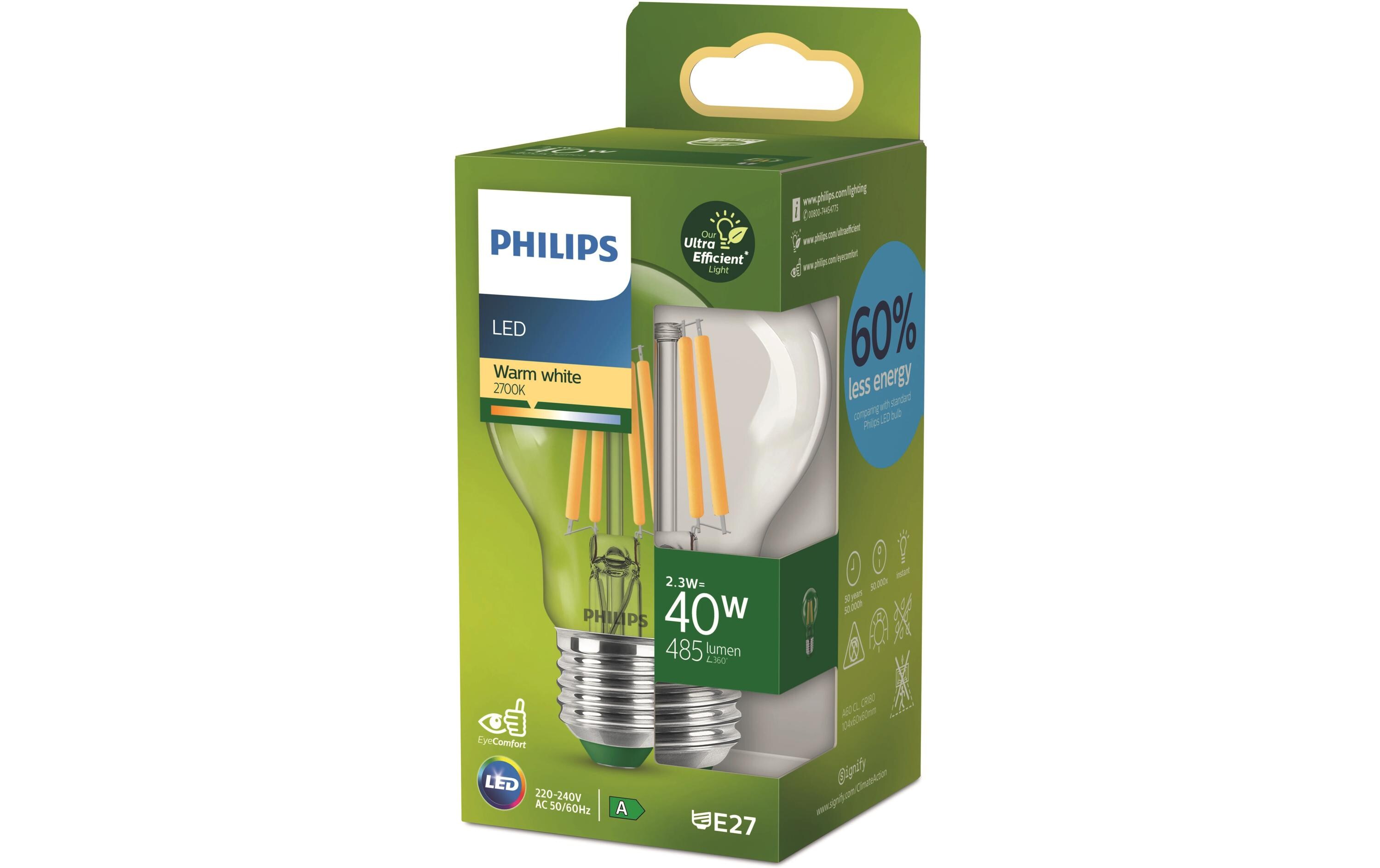 Lampe E27 LED, Ultra-Effizient, Warmweiss, 40W ErsatzWarmweisses LED-Leuchtmittel A60 mit klarem Glas