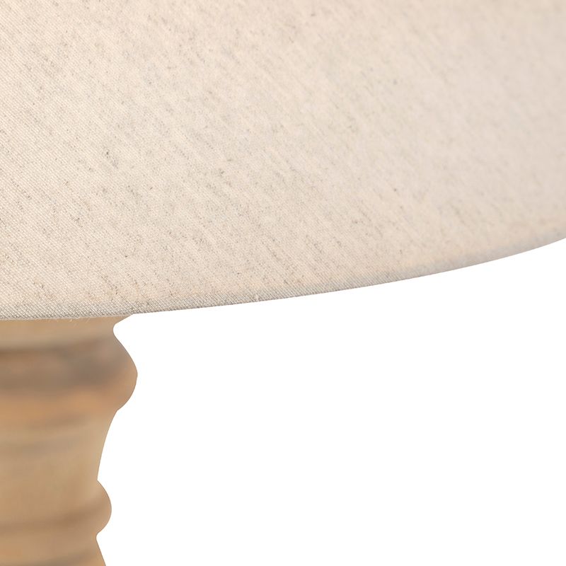 Landelijke tafellamp met linnen kap beige 50 cm - Catnip