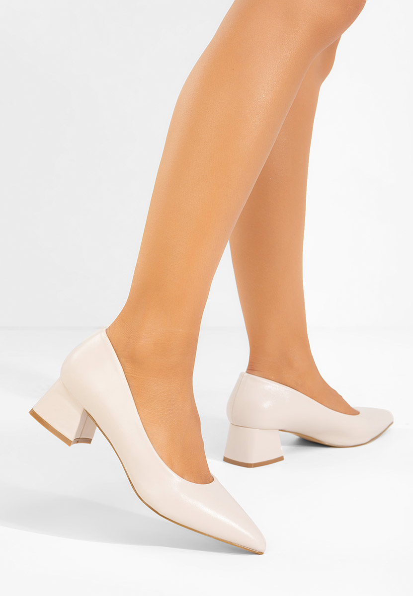 Chaussures à petit talon beige Alleva V2