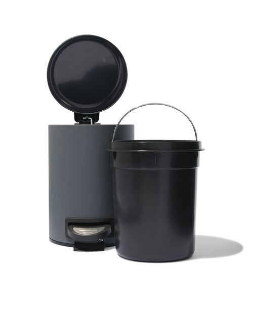 poubelle à pédale 3L gris foncé