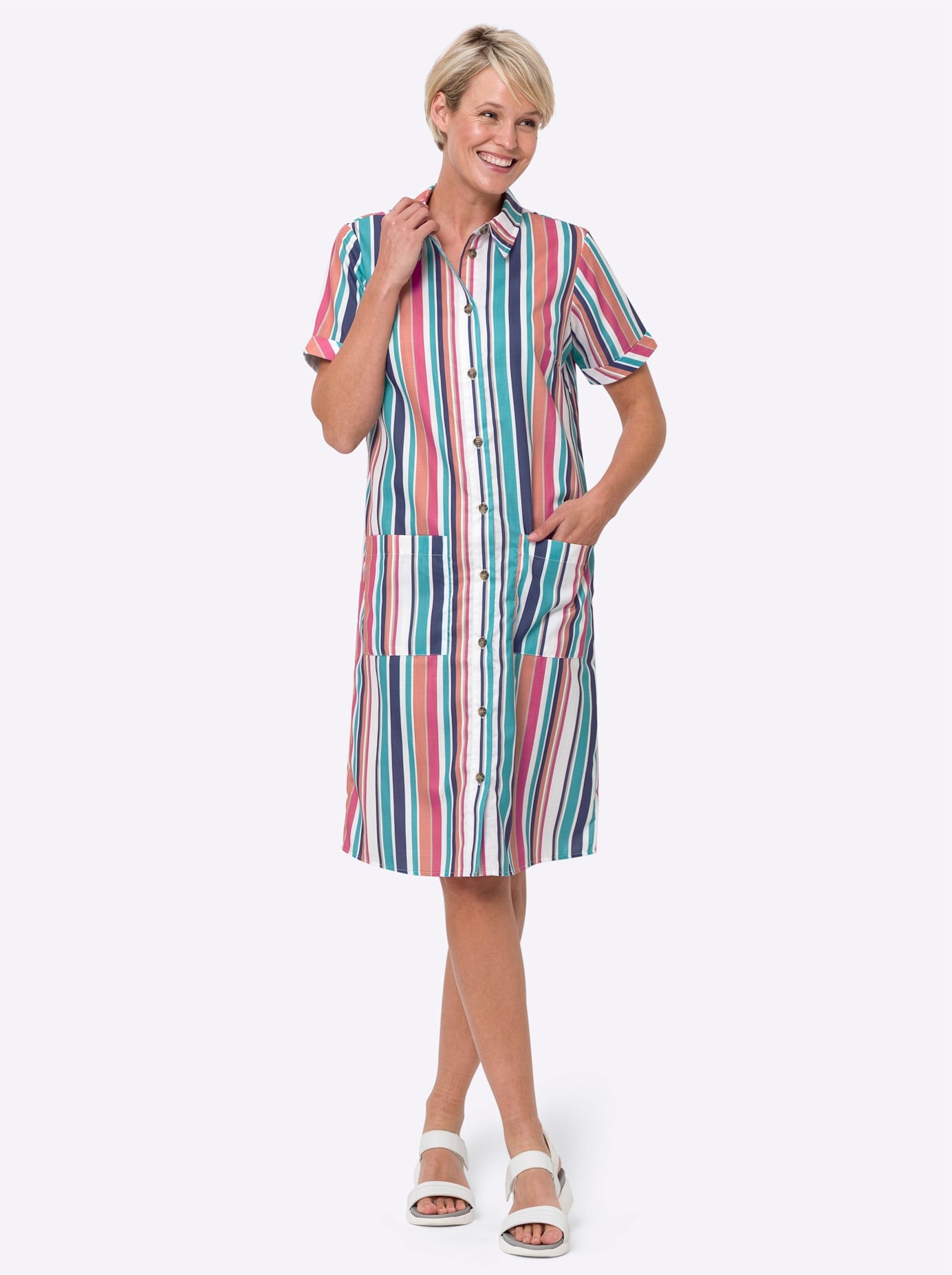 Classic Basics Hemdblusenkleid »Kleid« aufgesetzte Taschen