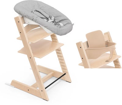 Stokke Tripp Trapp Matstol Bundle inkl. Newborn Set, Natural/Grey