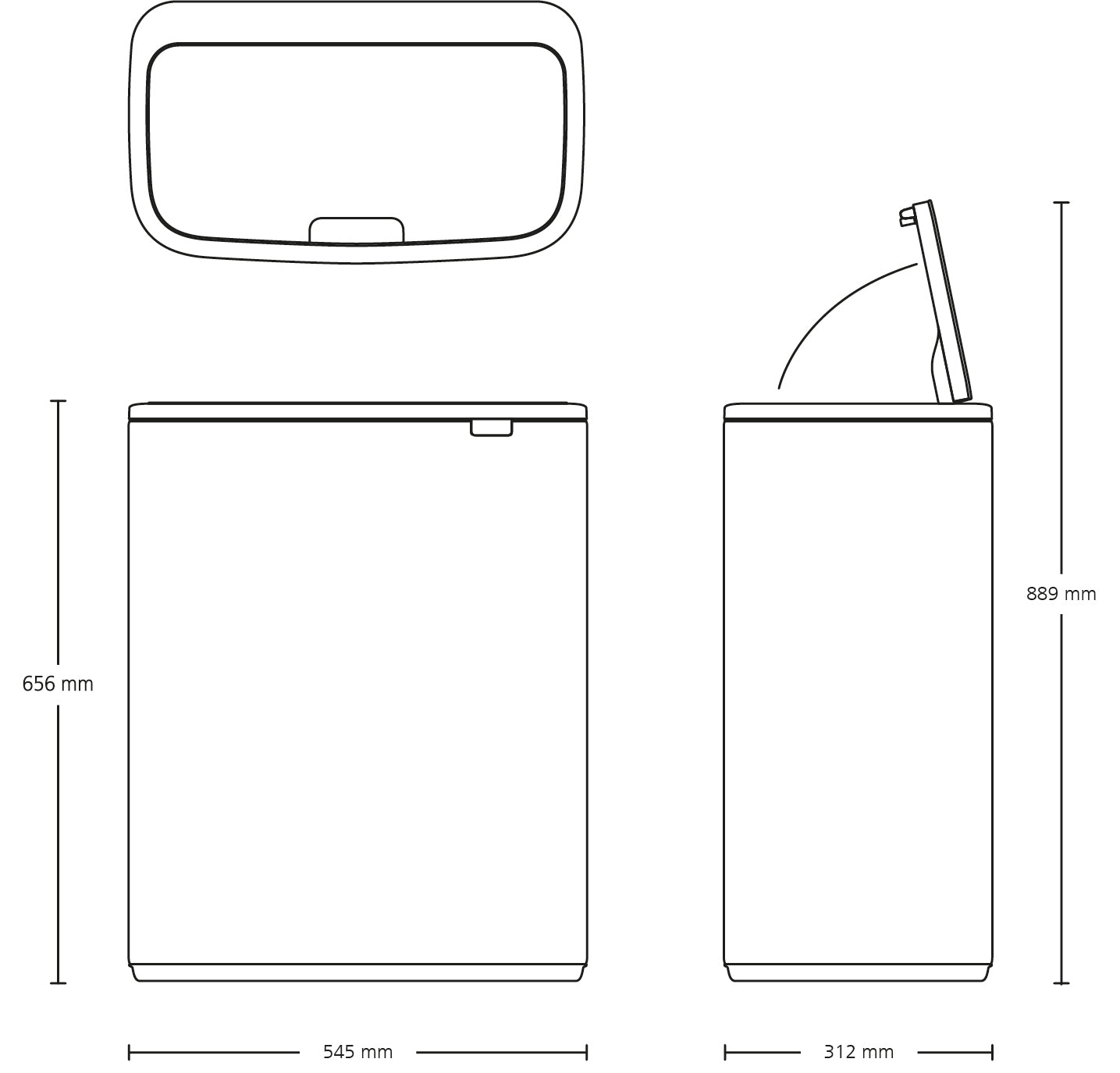 Brabantia Bo Touch Bin 60 Liter Vingerafdrukvrij