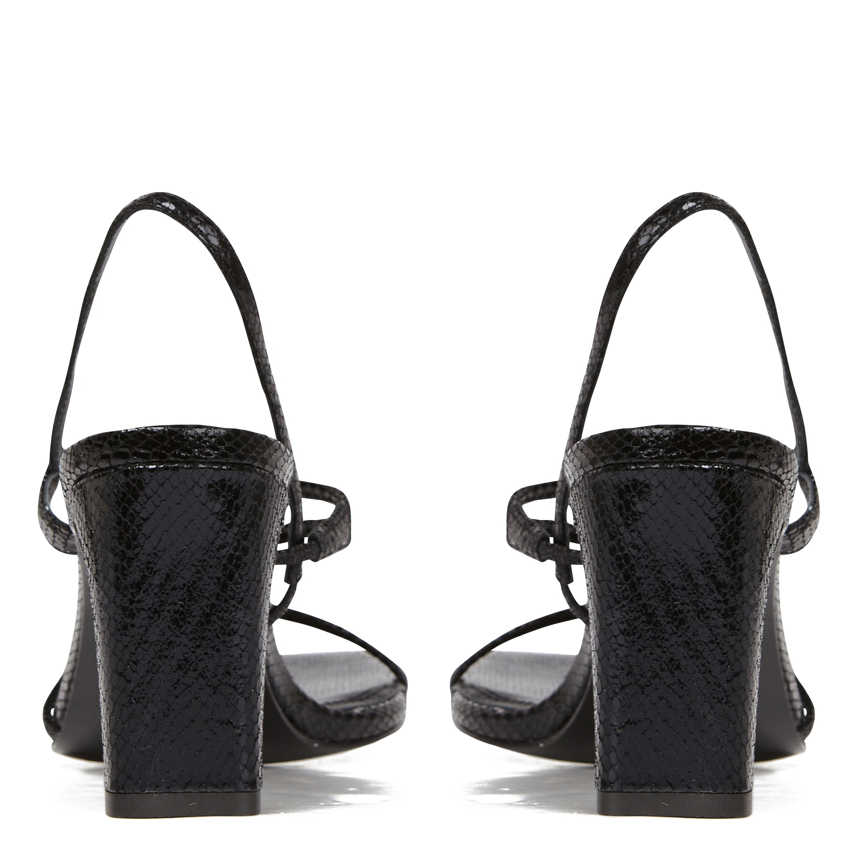 Sandales hautes en cuir | Noir