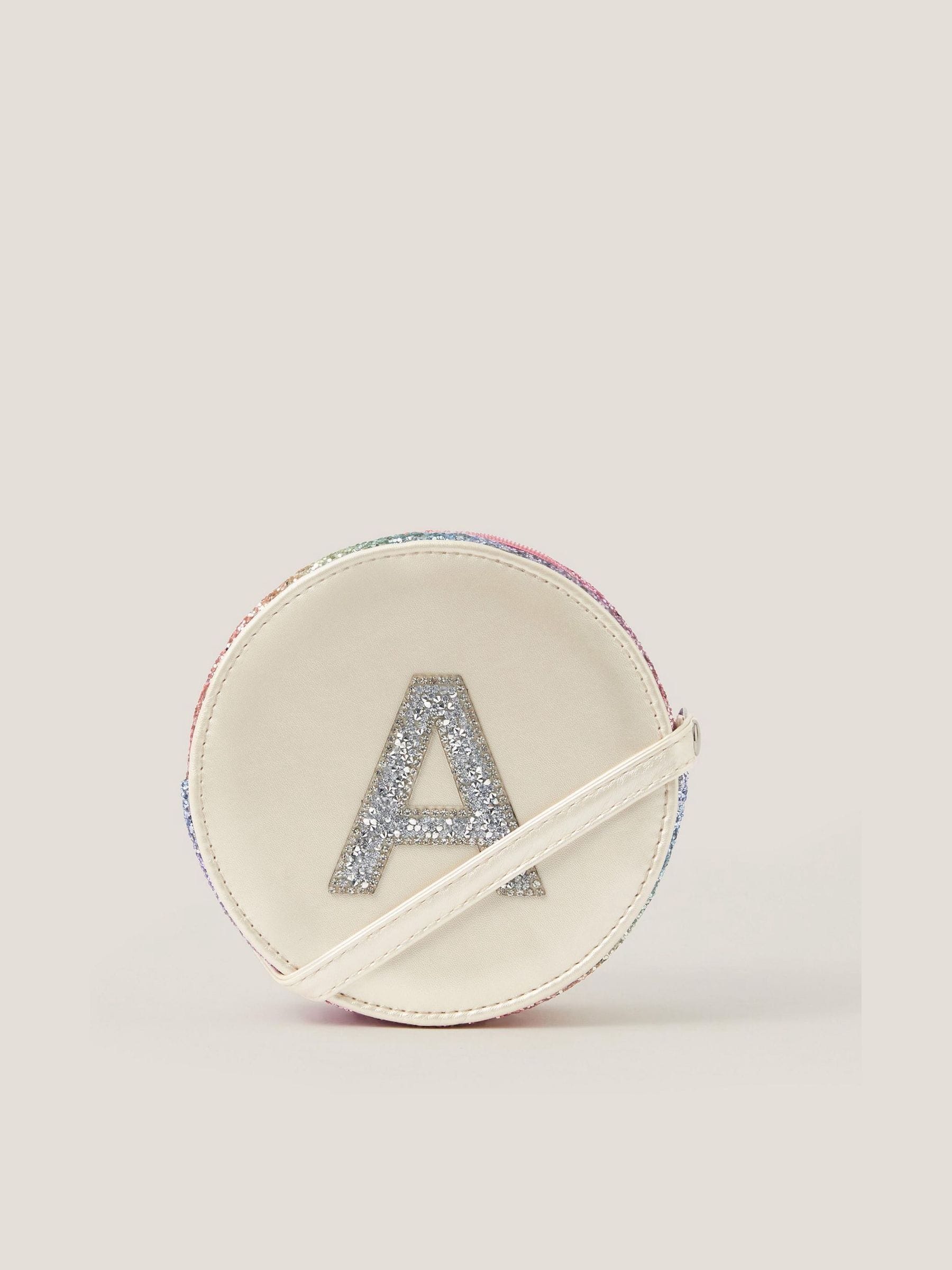 Monsoon Round Glittery Initial M Bag