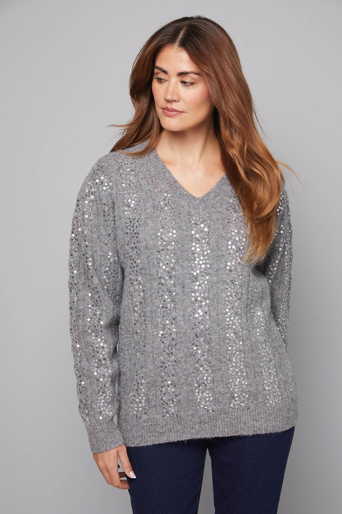 Wallis synthétiquell Tricoté à Sequins de Noël