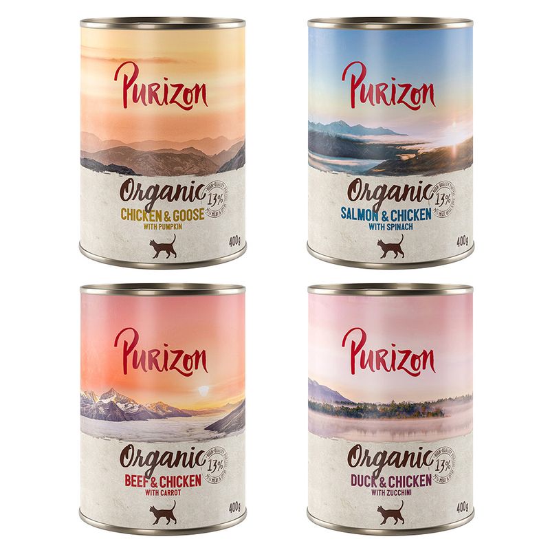 Lot économique Purizon Organic bio 12 x 400 g - sans céréales
