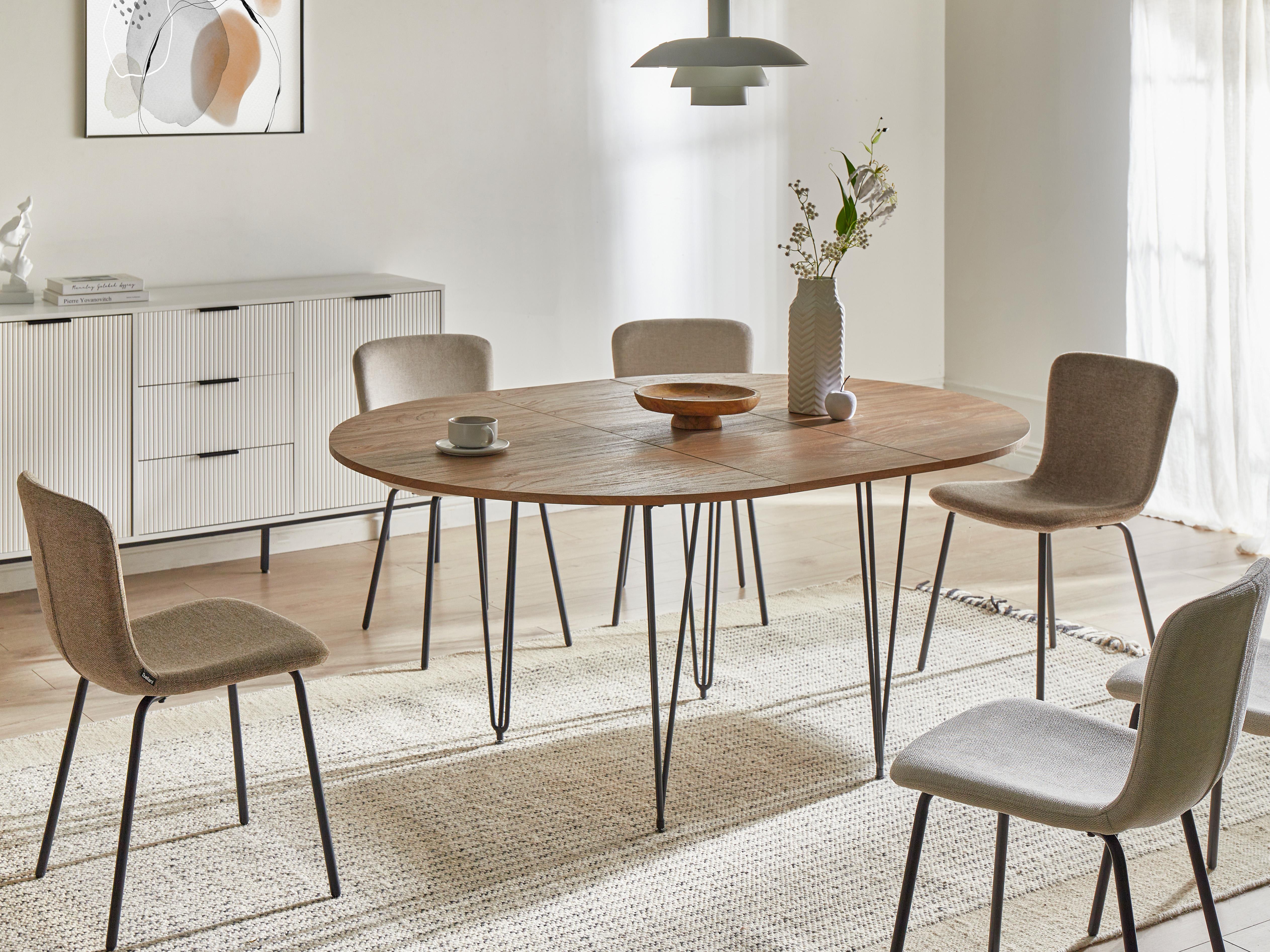Eettafel uitschuifbaar LOUISE Bruin 120 cm 120/160 cm