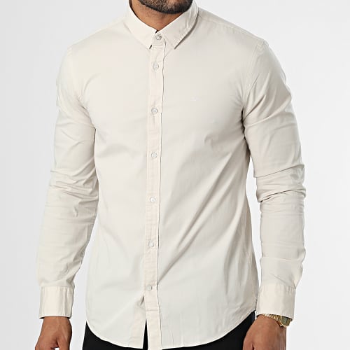 Chemise Manches Longues Stretch Poplin 0856 Beige