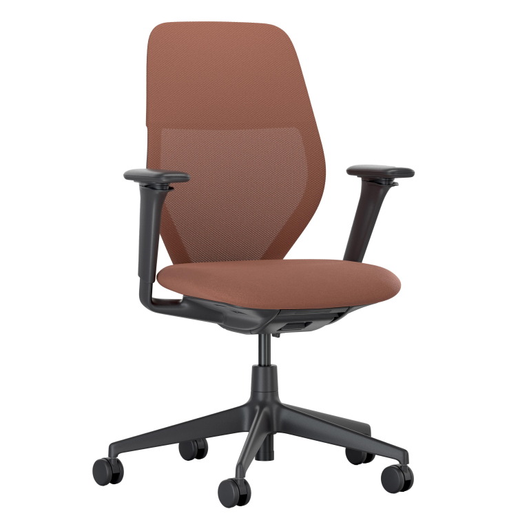 Vitra ACX Mesh 3D bureaustoel zwart onderstel Terracotta
