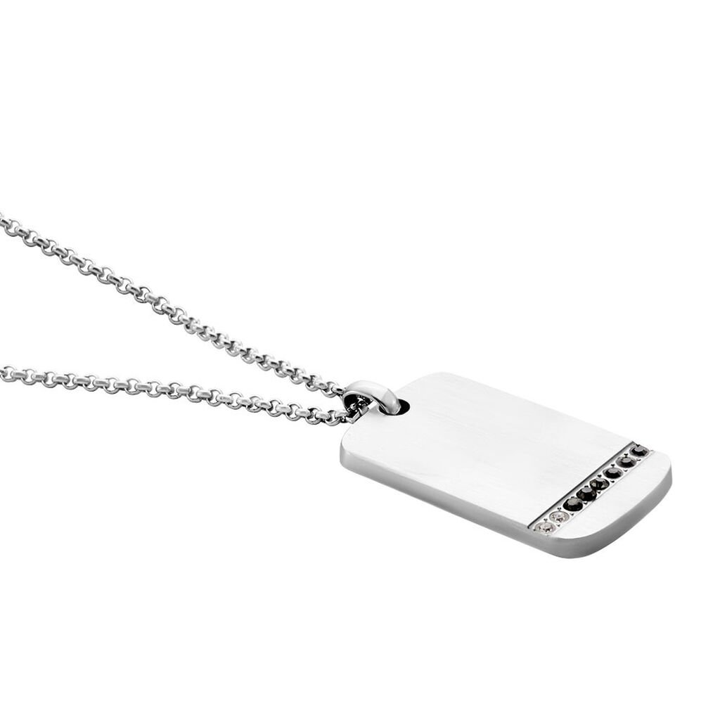 Collier Acier Blanc Ghislain Cristaux