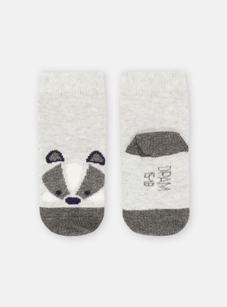 Chaussettes grises à motif raton-laveur