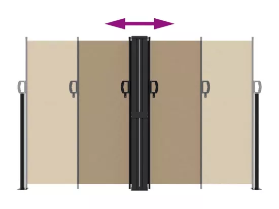 Auvent latéral rétractable taupe 160x1200 cm