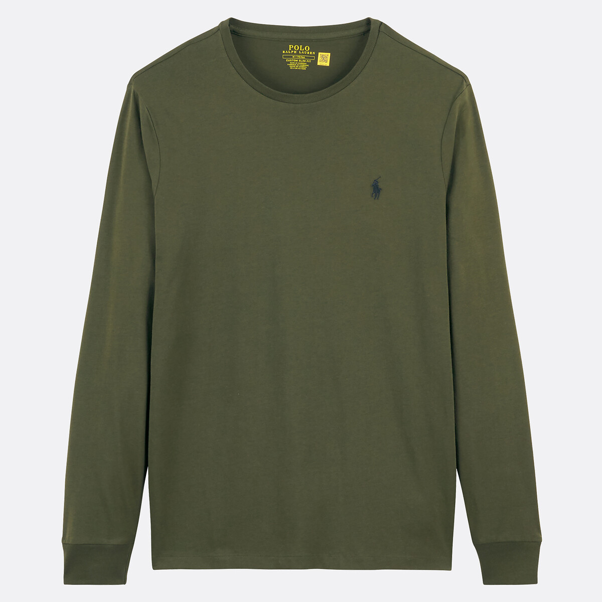 POLO RALPH LAUREN<br>Camiseta de manga comprida em malha de algodão