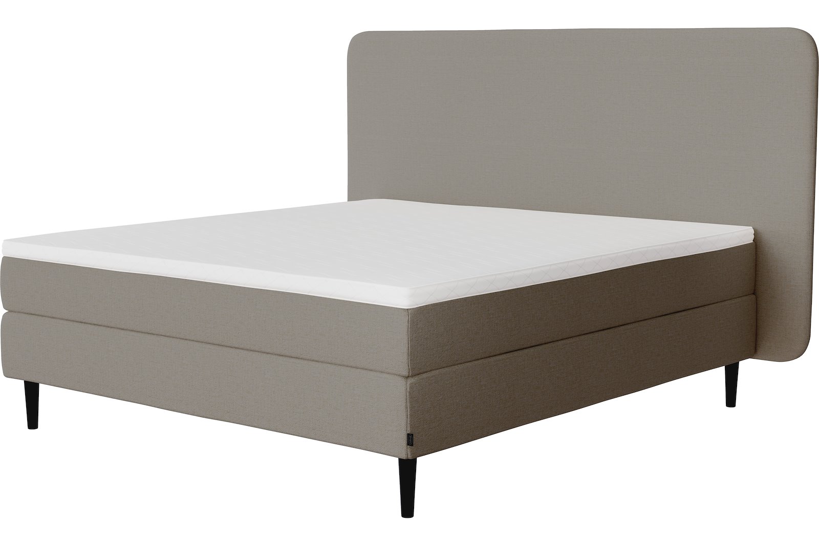 Onyx kontinentalseng Tekstil 272 Muldvarp, medium/fast, seamless, Sleep I overmadrass og Conic 18 cm sorte ben + støtteben