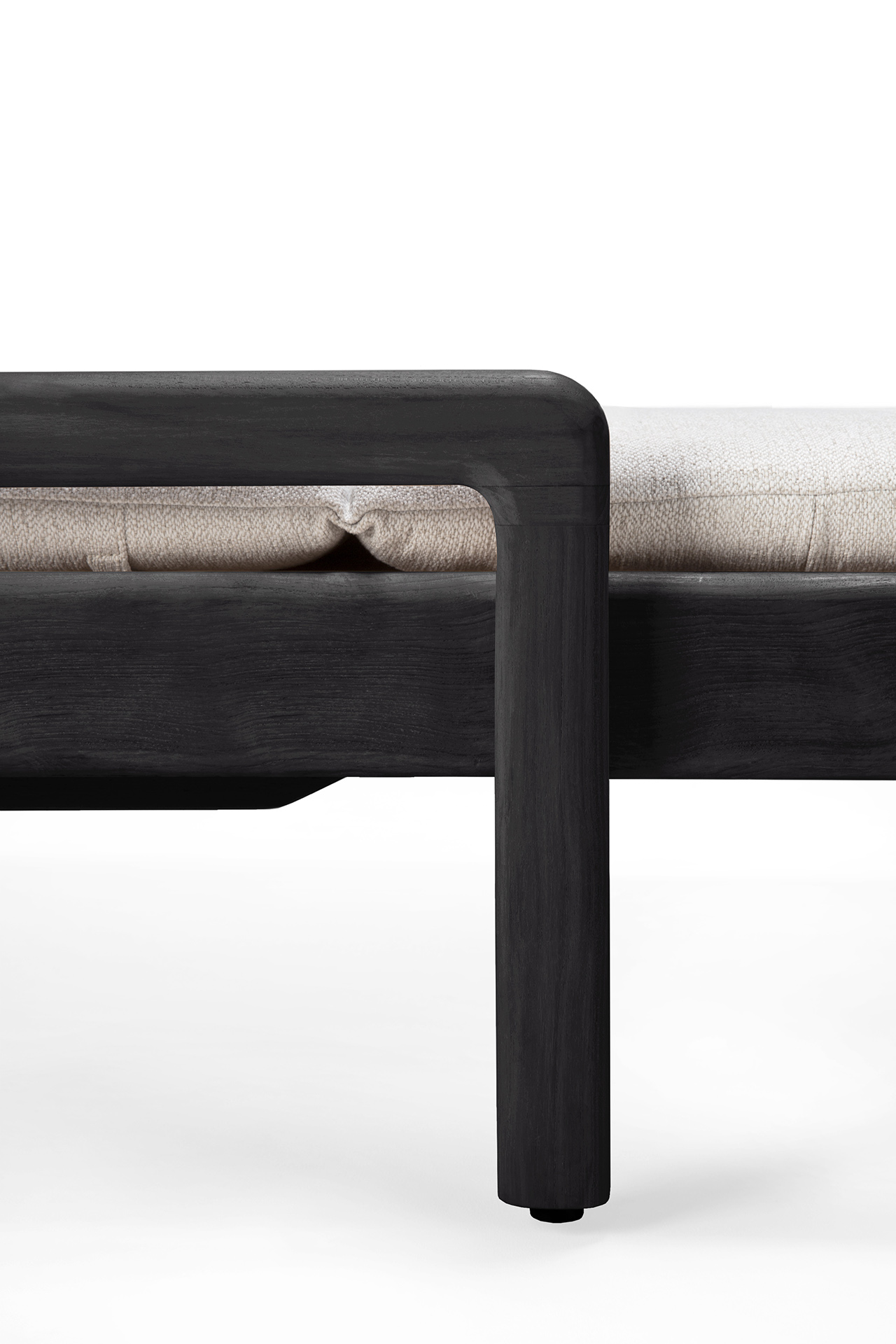 Dun kussen voor teak Jack adjustable lounger zwart - off white