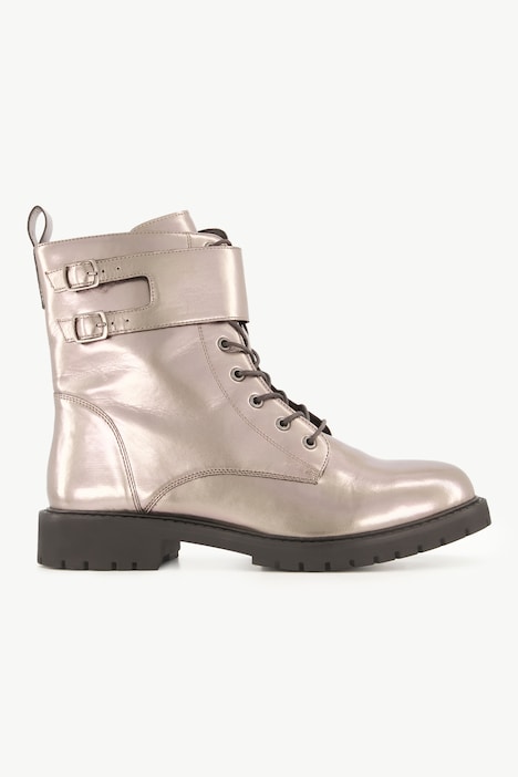 Stiefeletten, Lederoptik, Schnürung, Profilsohle, Weite H