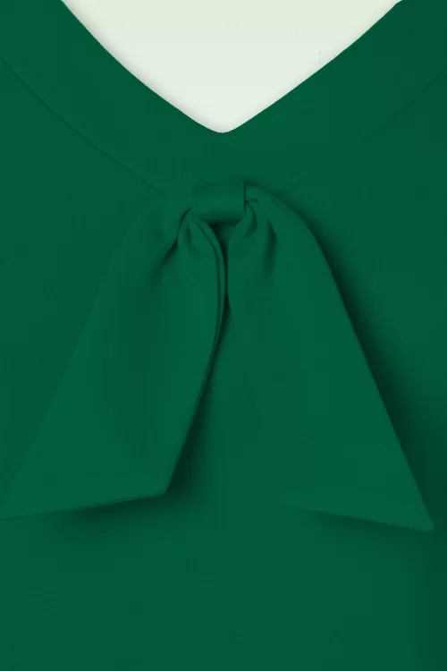 Vixen Bow jersey top in groen