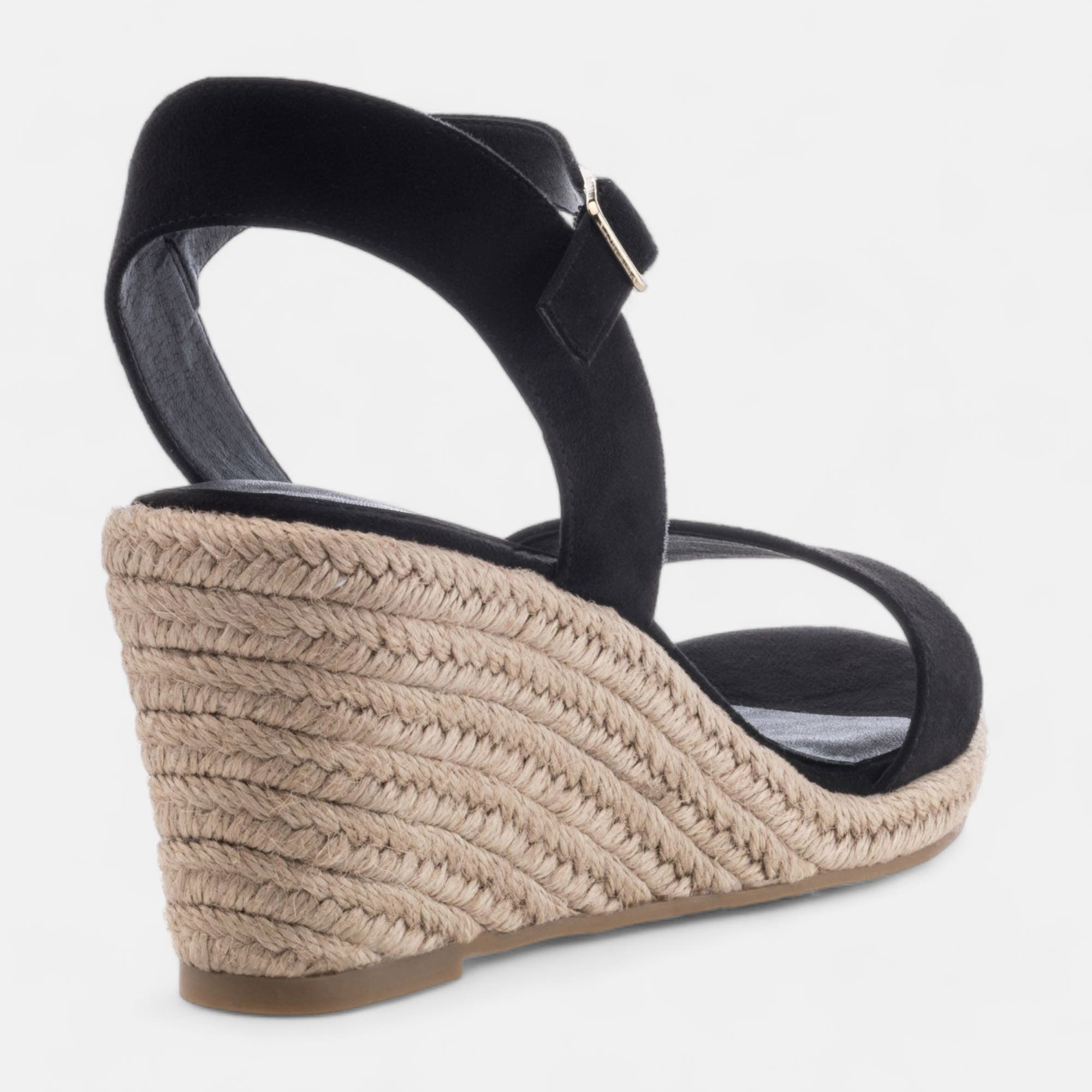 Espadrilles à talon compensé Femme noir