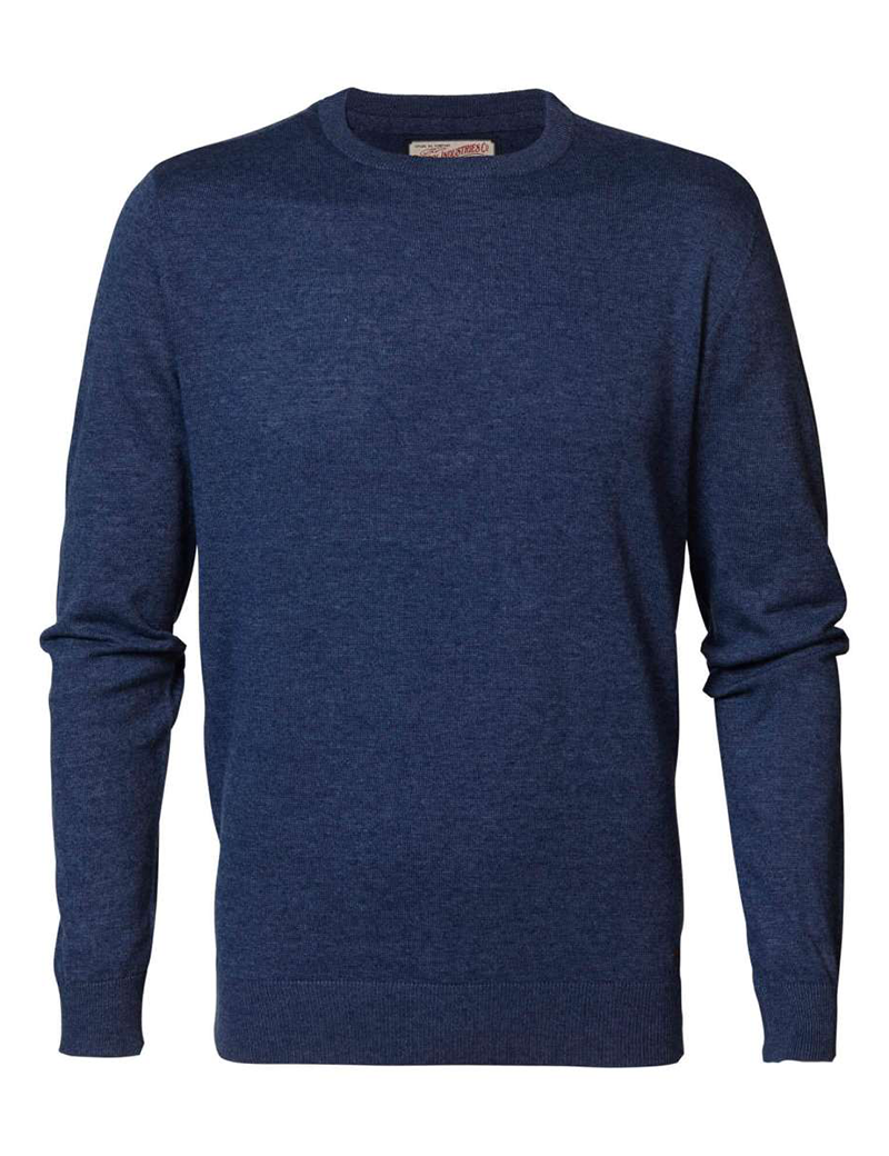 PETROL IND PULL EN TRICOT FIN DEEP CAPRI