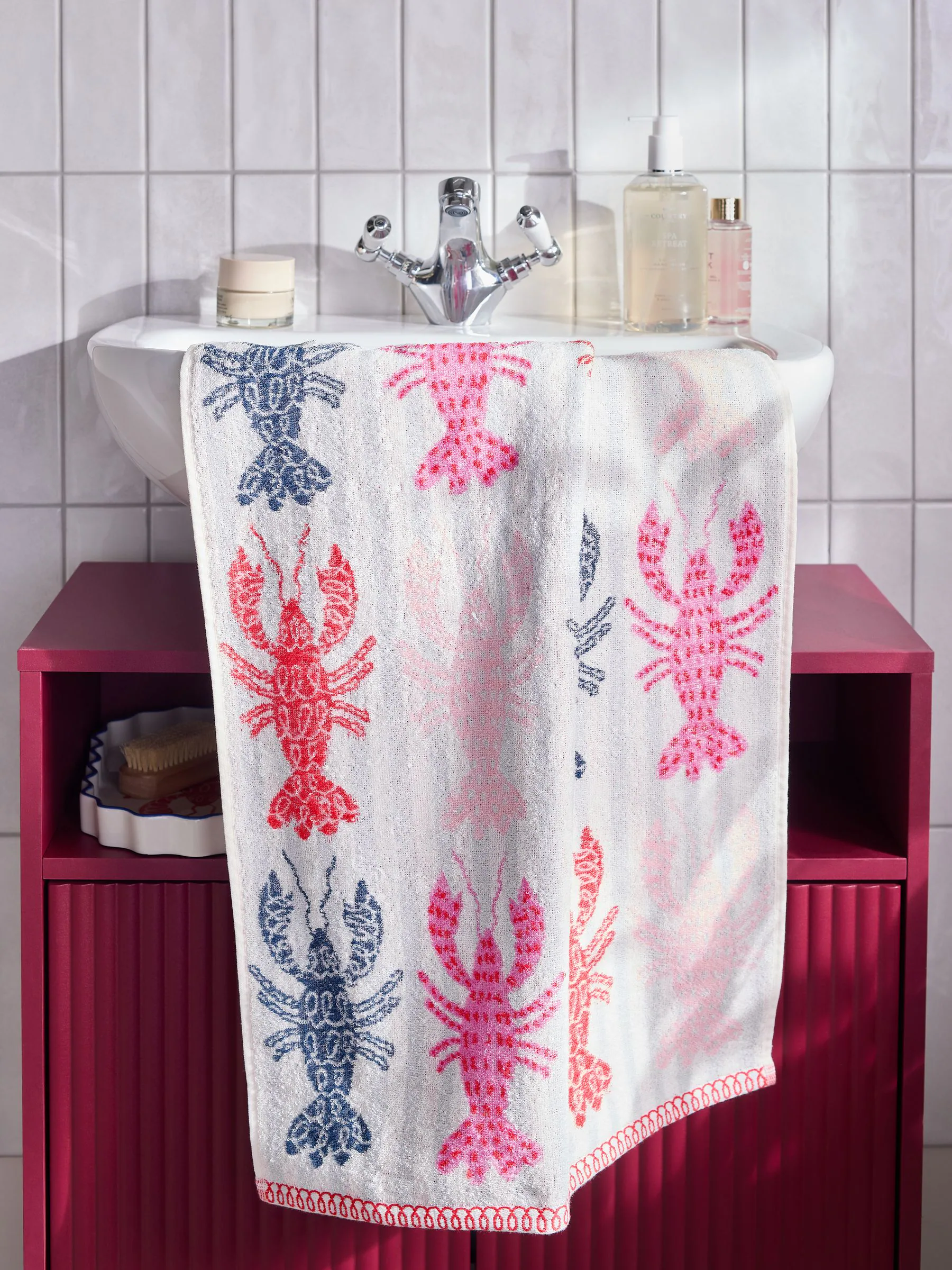 Lobster Print 100% Cotton Towel