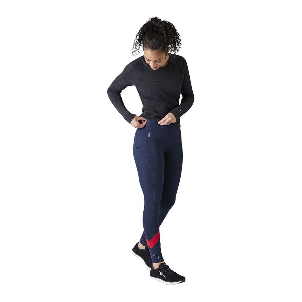 Smartwool MERINO SPORT LIGHT ELITE FLEECE CB - Legging Femme deep navy