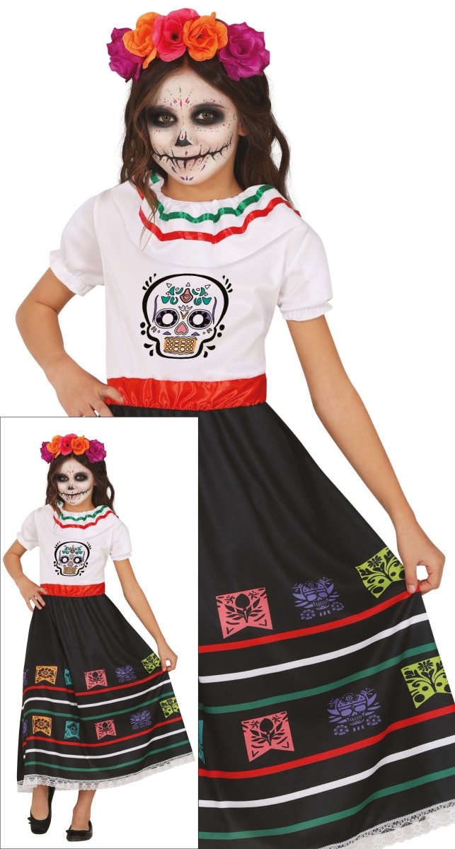 Dia De Los Muertos Jurk Meisje Doodshoofd